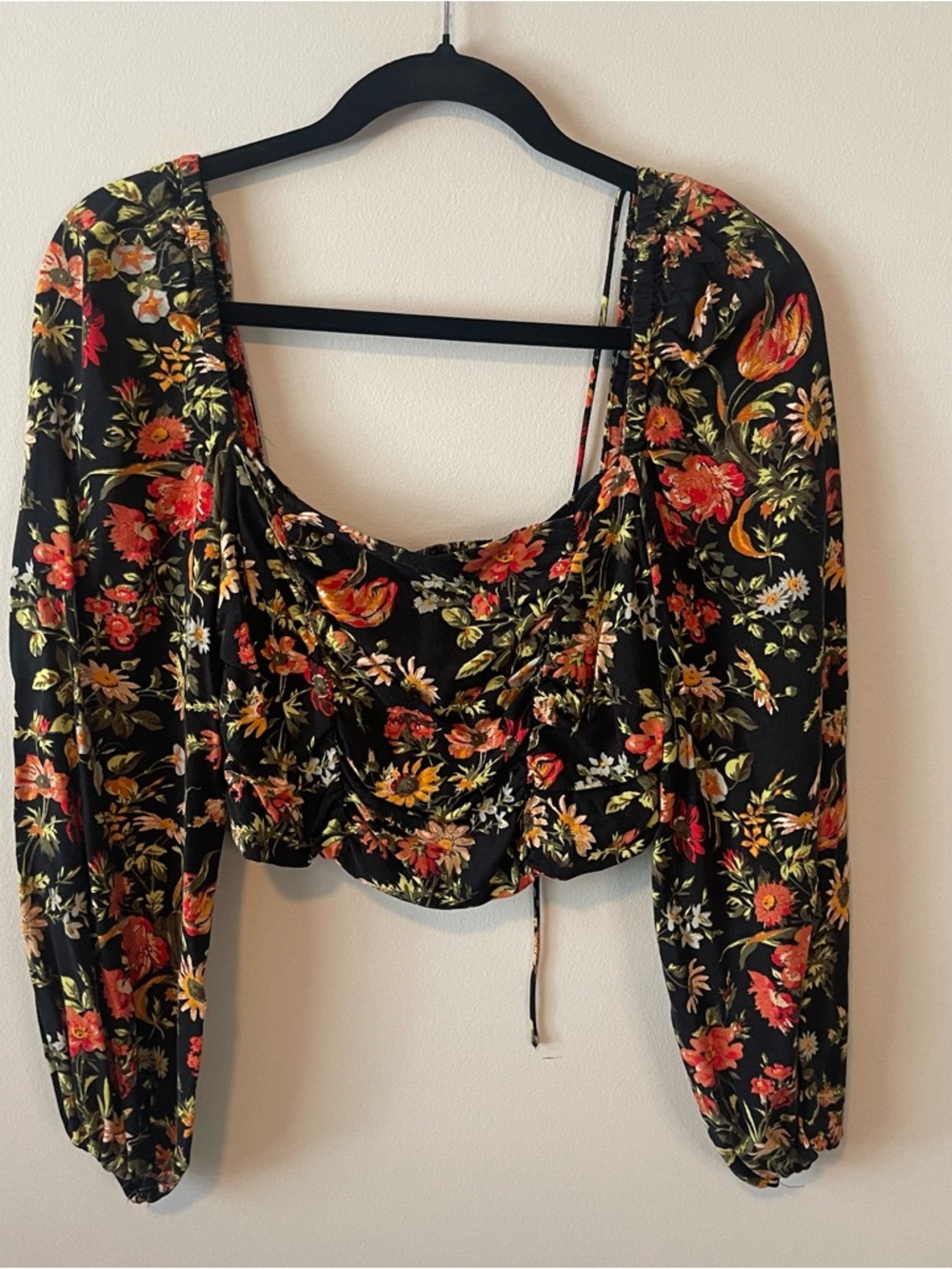 Urban Outfitters Floral Peasant Corset Blouse Size S REN Faire style